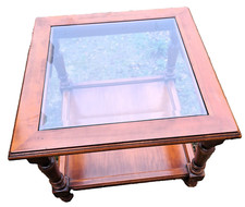 Meuble  table basse avec verre long 60 prof 60 haut 45 cm