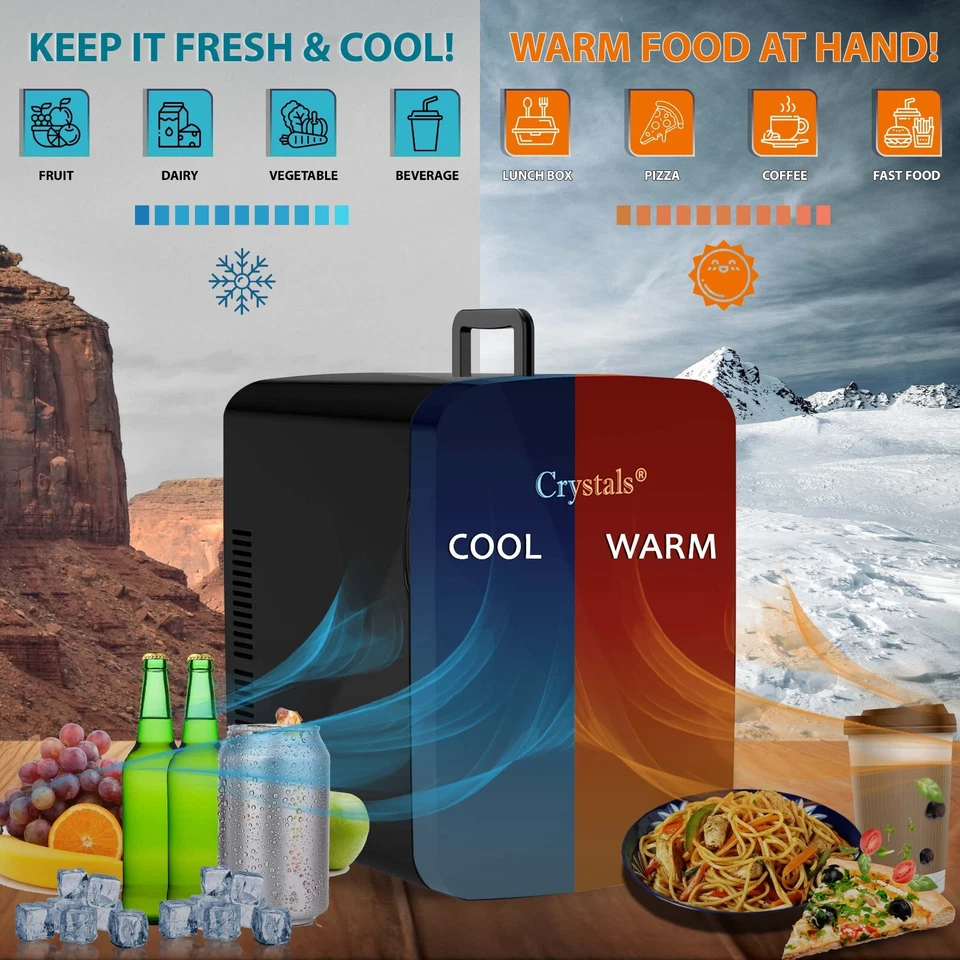 10L Mini Fridge Table Top Electric Cooler Portable Bedroom Ice Box Office Car UK - Image 4 of 4