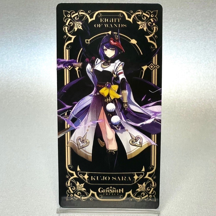 原神シリアルナンバーカード　琴 Kujou Sara Tarot Card Genshin Impact Eight Of Wands Playing Card