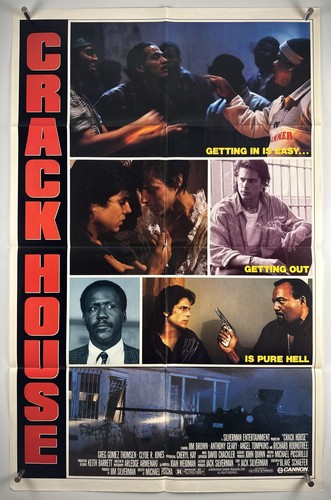 CRACK HOUSE Movie Poster (VF+) One Sheet 1989 Jim Brown Richard Roundtree 22926