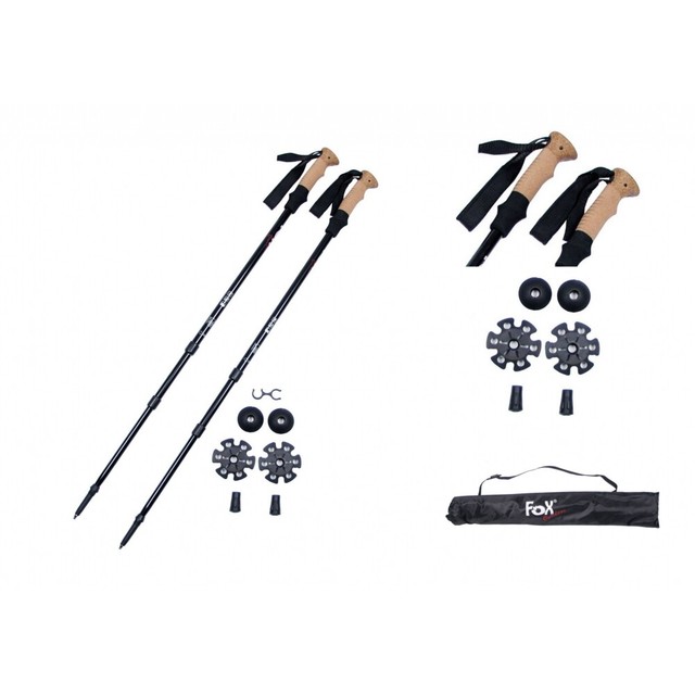 Fox Outdoor Batons De Randonnee Aluminium 70 135 Cm Marche Nordique Liege Achetez Sur Ebay