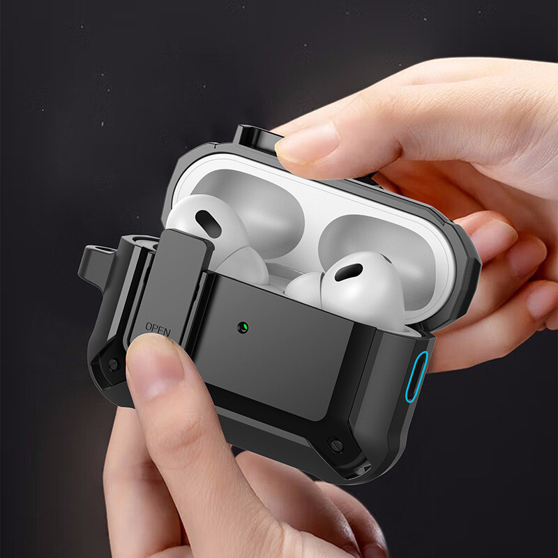 Airpods Pro 2nd Gen Case Protector Cover with Lock in Blue & Black-image