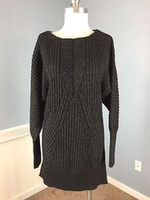 Classiques Entier XS Charcoal Gray sweater dress dolman Excellent cocoon WOW!