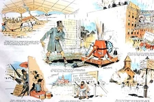 Use of Rain Machine Invention 1891 UMBRELLA SELLER FARMING PICNICS Matted Print