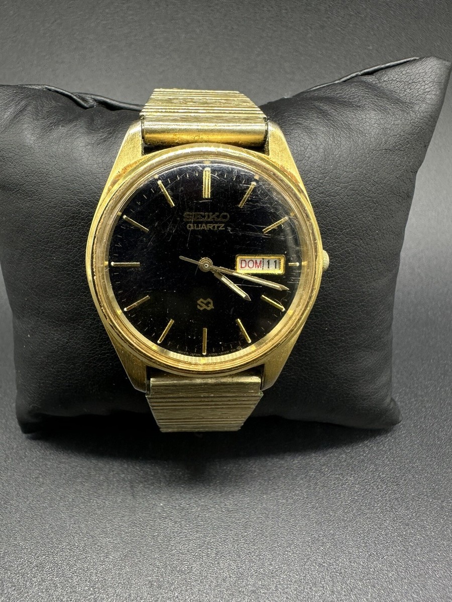 Vintage Seiko Day Date Gold Tone Watch 5Y23-8049 New Battery | eBay