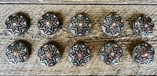 Lot of 10 1.5” Copper Starburst Conchos
