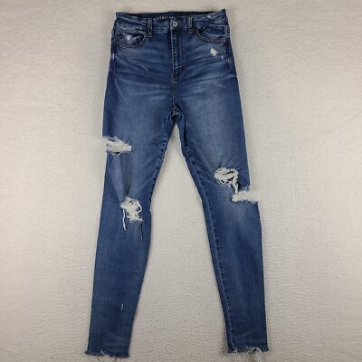 American Eagle Jeans Womens 4 Blue Curvy Super Hi Rise Jegging Super Stretch