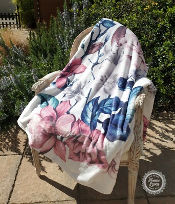 Kuscheldecke Tagesdecke Decke Blumen 130 x 180 Plaid Landhaus Shabby Clayre 093