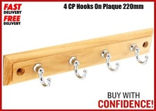 Securit 4 CP Hooks On Plaque 220mm FREE UK SHIPPING  4 Hooks