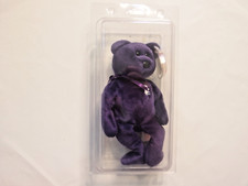    Ty Beanie Baby PRINCESS DIANA Bear 1997   Purple Memorial Bear w/ Tags  Case