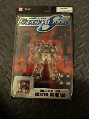 2004 Ban Dai Gundam Seed Deluxe Mobile Suit Buster Gundam  Action Figure NOS MIP