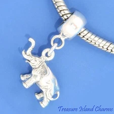 Elephant 925 Solid Sterling Silver European Dangle Bead Charm Euro