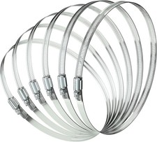 6 Pack 6 Inch Hose Clamps Stainless Steel Large Hose Clamp Duct Clamps Adjustabl