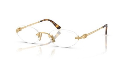 MIU MIU MU A54S 5AK08N Gold Clear Blue Light Filter Lenses Rimless
