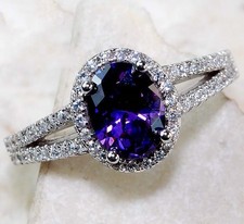 2CT Treated Amethyst 925 Sterling Silver Ring Jewelry Sz 7 GB1-2