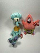 *Retired And Rare* TY Squidward Tentacles and Patrick Star NEW With Tag (2004)