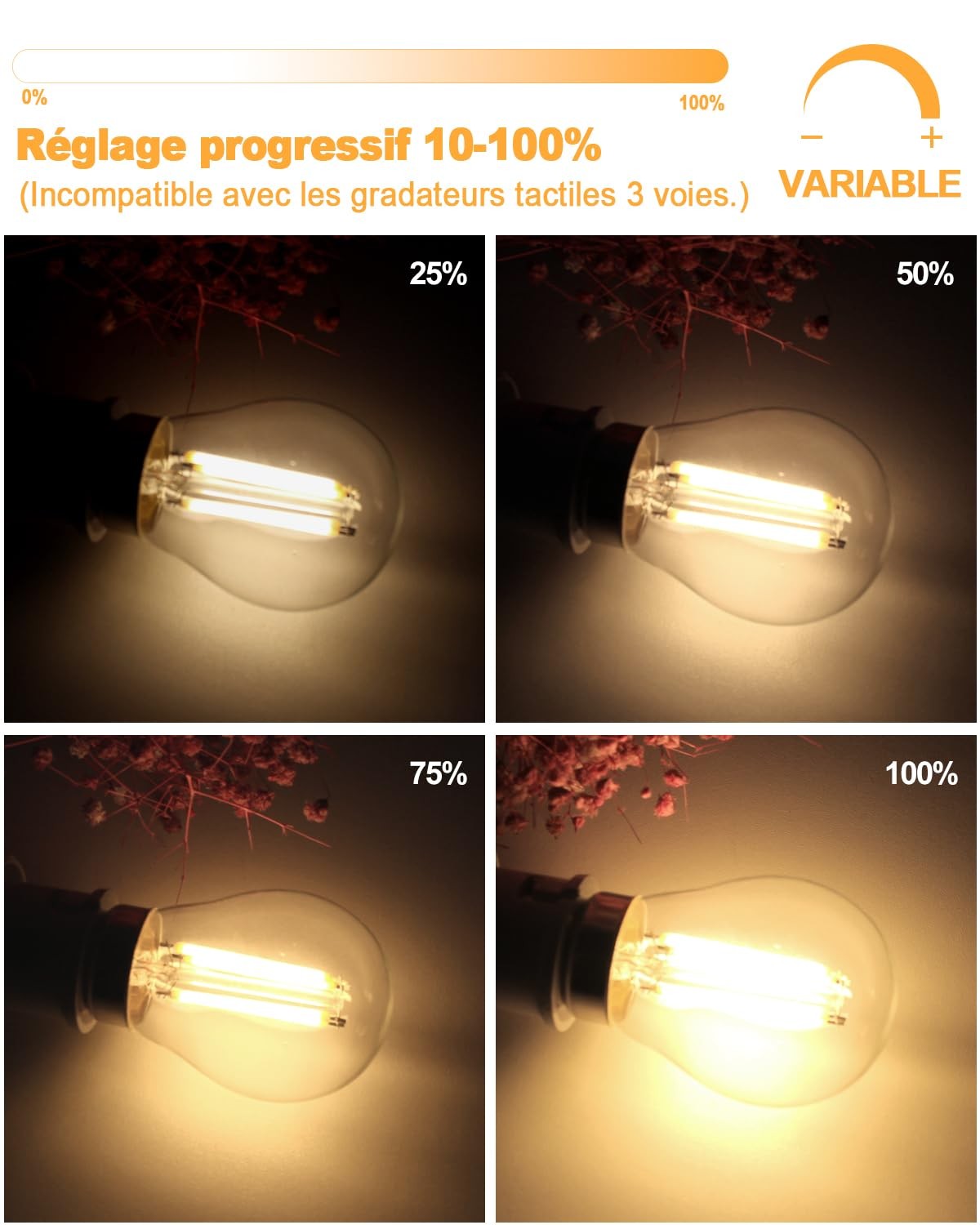 Ampoule E27 dimmable pour stopper la fatigue visuelle le soir - 3