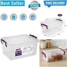 Best House Small Storage Boxes Bins with Lids - Pack of 1 - Heavy Duty Storag...
