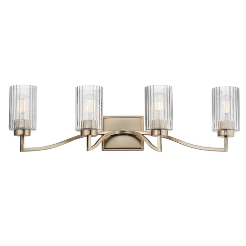 Maxim Lighting Rigata 4 Light Bath Vanity, Champagne/Clear Ribbed - 21374CRSCH - Picture 1 of 1