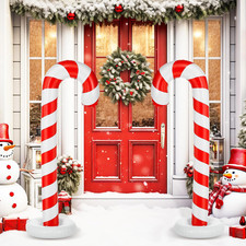 6 Pack 5Ft Inflatable Candy Canes for Festive Holiday Outdoor Decor