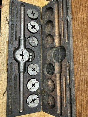 Vintage Wiley & Russell MFG Die Set in Wood Case, Used As Is, Made In USA