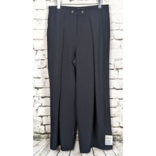 ASOS Palazzo Wide Leg Trouser Black Casual Career Modern Minimalist US 14 NEW