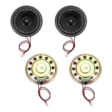 4 Pcs 8 Ohm Small Speaker, 0.5W 50mm OD Metal Shell Round Magnet Tiny Speaker