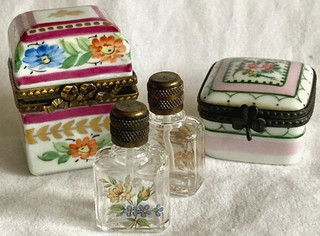Limoges Trinket & Scent Bottle Porcelain Boxes
