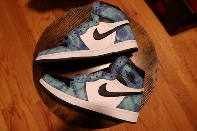 Nike Air Jordan 1 Retro High Tie Dye Blue Green Women's Size 9.5 CD0461-100 2020