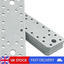 10 Pack Flat Steel Joining Plates 140x55mm Galvanised Timber Metal Brackets