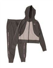 UNDER ARMOUR Womens Graphic Full Tracksuit UK 14 Medium Grey Colourblock CR01