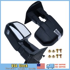 2pcs Matte Black Manual Extendable Side Towing Mirrors Leftright For Ford F-150