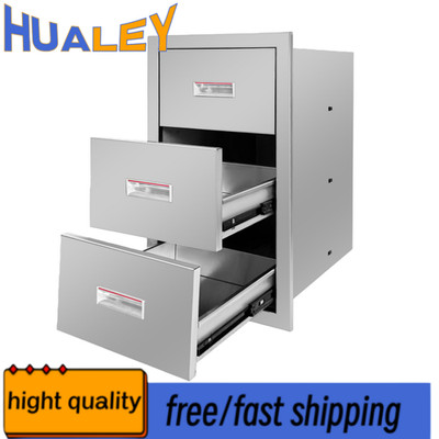 Edelstahl Dreifach-Schublade für Außenküche BBQ 377mmWx646mmHx480mmD Schubfach