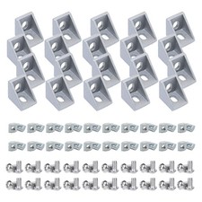 20 Sets 2020 Aluminum Extrusion T Slot Corner Bracket 20 Series Extruded Hardwar