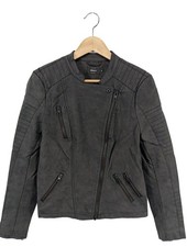 ONLY Kunstlederjacke Damen Jacke Gr. DE 36 hellgrau Casual-Look