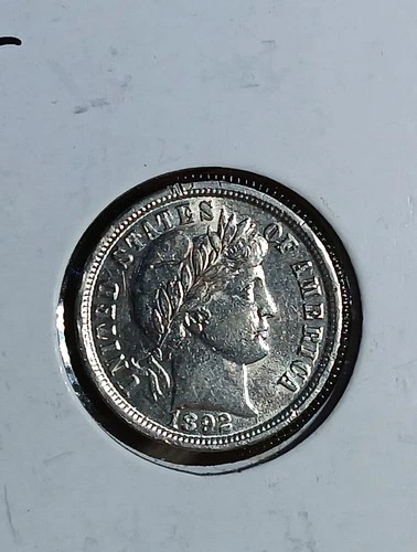 1892-P Barber / Liberty Head Dime 10c AU Details 90% Silver Item J10C35
