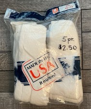 Cotton 5 pack tube socks deadstock NOS mens size 10-13 made in USA VTG