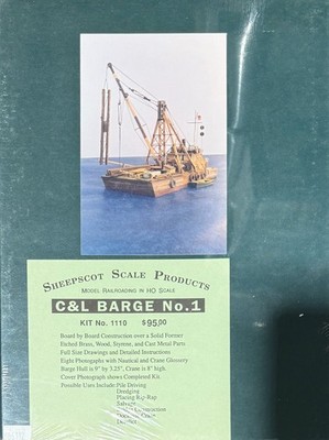 SHEEPSCOT SCALE PRODUCTS C&L BARGE NO.1 HO SCALE MODEL KIT #1110 (SEALED KIT)