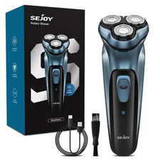 Sejoy Electric Razor For Men Rechargeable Shaver With Popup Trimmer 1 Hour 3DLcd