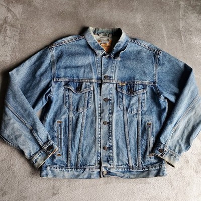 Vintage 2000s Levis Denim Jean Trucker Jacket Light Wash Type 3 Mens L