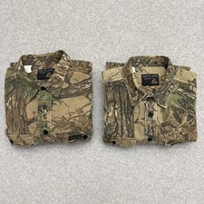 2 VTG Rattlers Brand Realtree Camo Shirt Sz Large Heavy Chamois Hunting USA Made