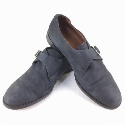 80er-90er Vintage YANKO Monk Strap Schuhe Navy Größe 8,5EE 26,5 Herren