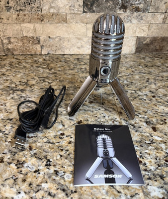 Samson Meteor Mic USB Freestanding Studio Microphone, Silver