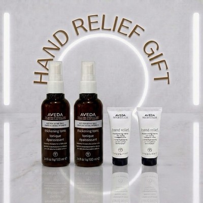 Aveda Two Pack Thickening Tonic 6.8 oz  New - Hand Relief Gift + Aveda Sample