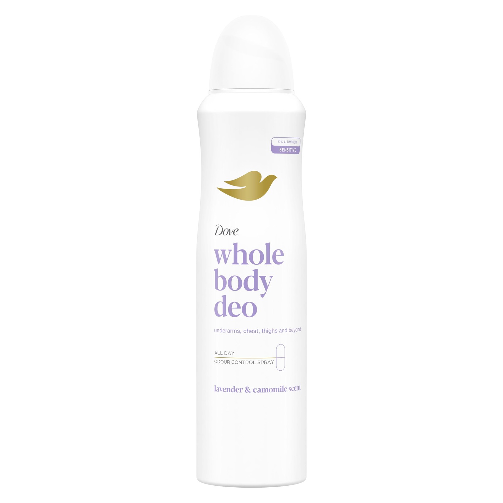 Lavender & Camomile Whole Body Deodorant Spray, 0% Aluminium Odour Control 150ml