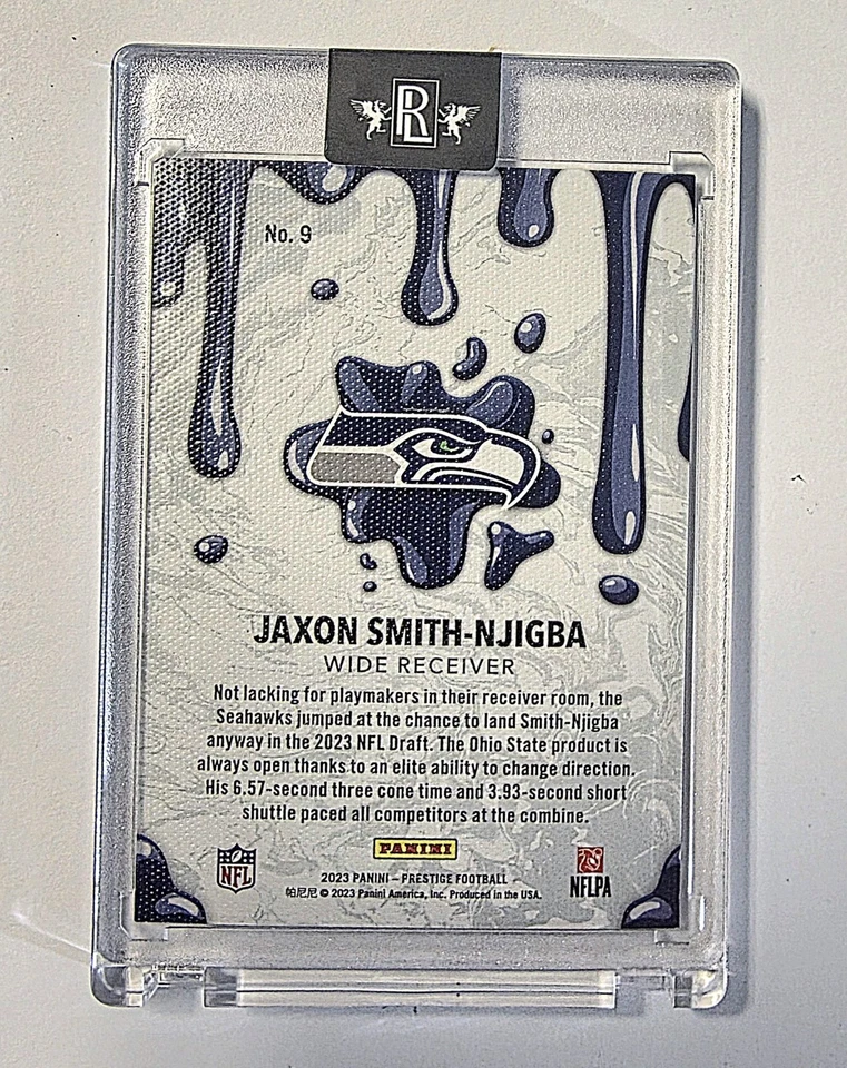 2023 Panini Prestige Jaxon Smith-Njigba RC Drip SP Rookie #9 Seahawks  - Image 2 of 2