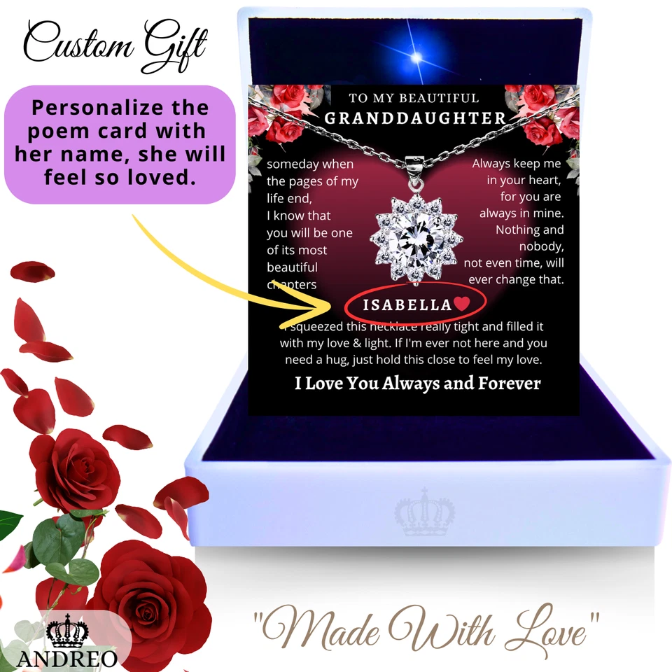 Collar regalo para nieta PERSONALIZADO A MI NIETA, Silver Star Gbox Foto 3 de 4