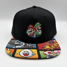 Nintendo Super Mario Bros Flat Brim Bill Adjust Snapback Youth Baseball Hat Cap