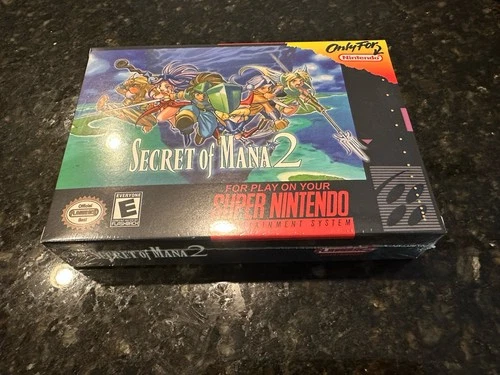 Secret Of Mana 2 , CIB Sealed , SNES , Perfect Condition RARE !! Flashback Ent.