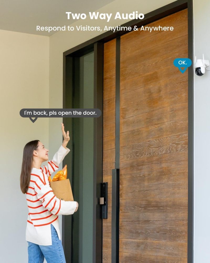 ieGeek Security Camera 2K with Solar Panel, 360° PTZ, Color Night Vision